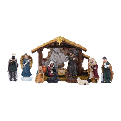 12pcs Christmas Nativity Figurines Set, Jesus Manger Scene Resin
