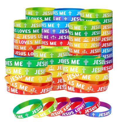 Rainbow Religious Silicone Bracelet