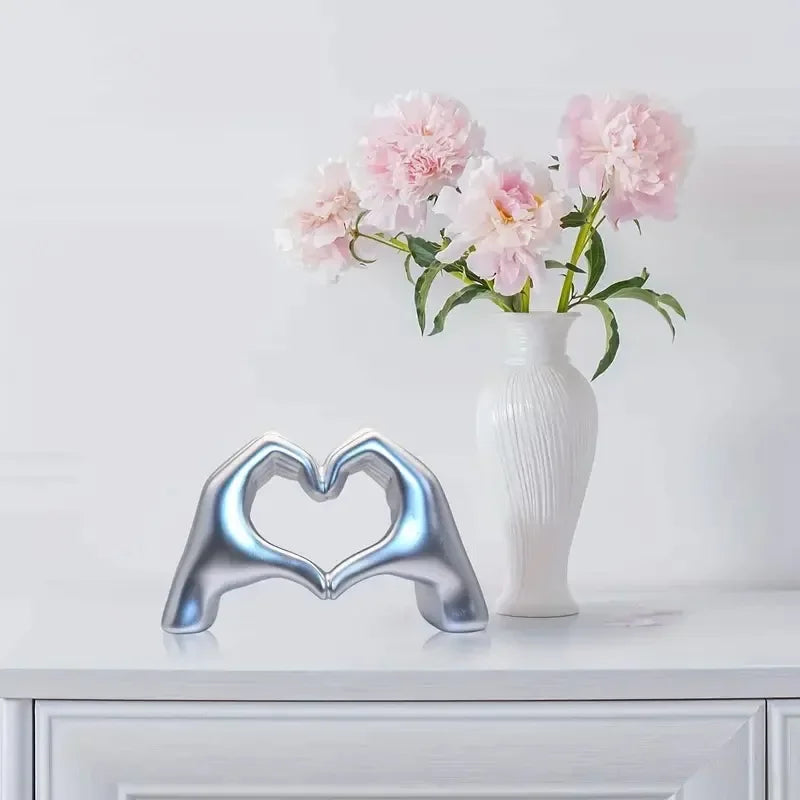 Creative Heart Hand Statue Resin