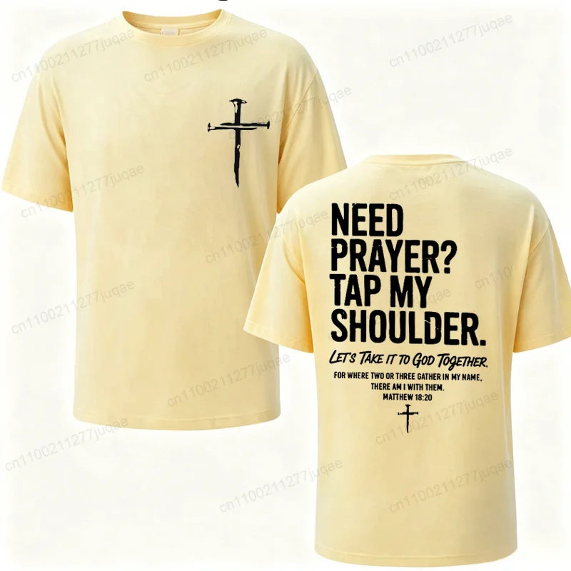 Vintage Christian Faith T Shirt Need Prayer Tap My shoulder