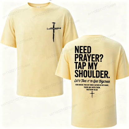 Vintage Christian Faith T Shirt Need Prayer Tap My shoulder
