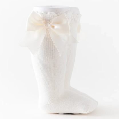 Kids Knee High Socks Baby Girls Cotton Socks Big Bow