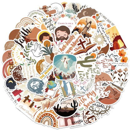 50Pcs Jesus Bible God Christian Stickers
