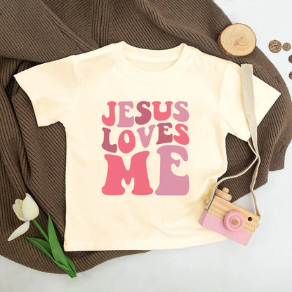 Jesus Loves Me Print Kids tshirt