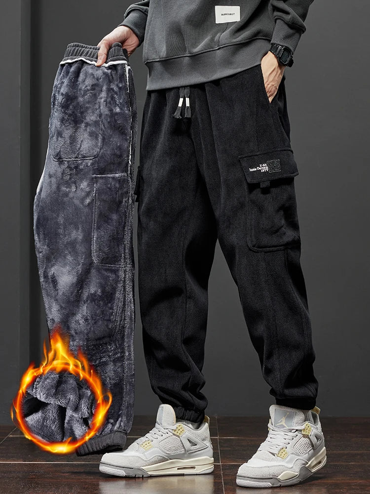 Winter Fleece Men Casual Pants