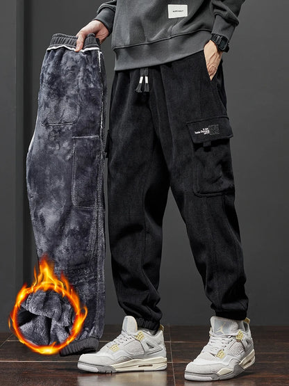 Winter Fleece Men Casual Pants