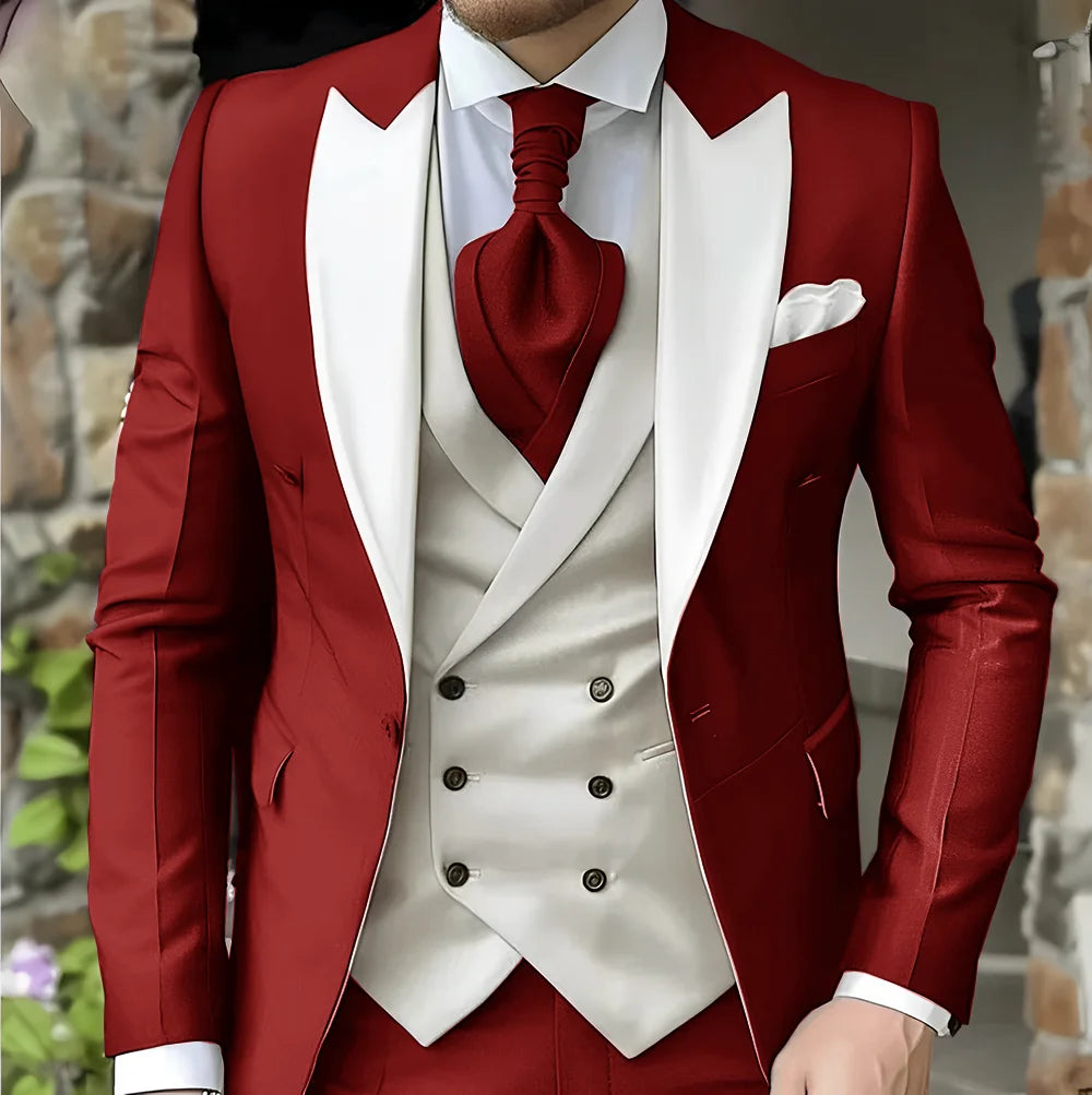 men's suit with peak lapel