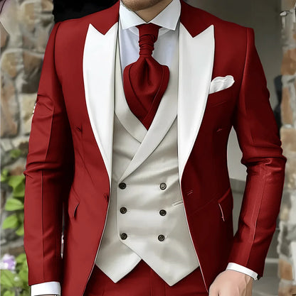 men's suit with peak lapel
