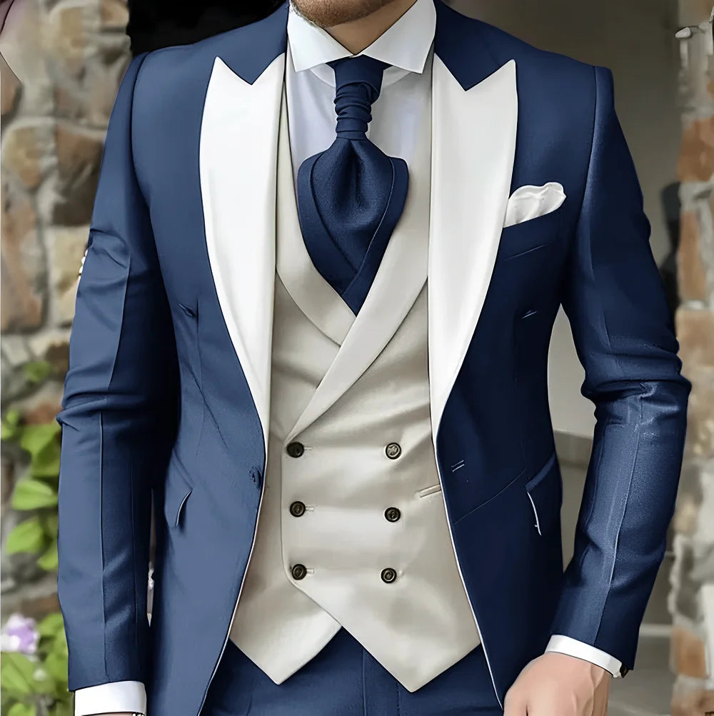 men's suit with peak lapel