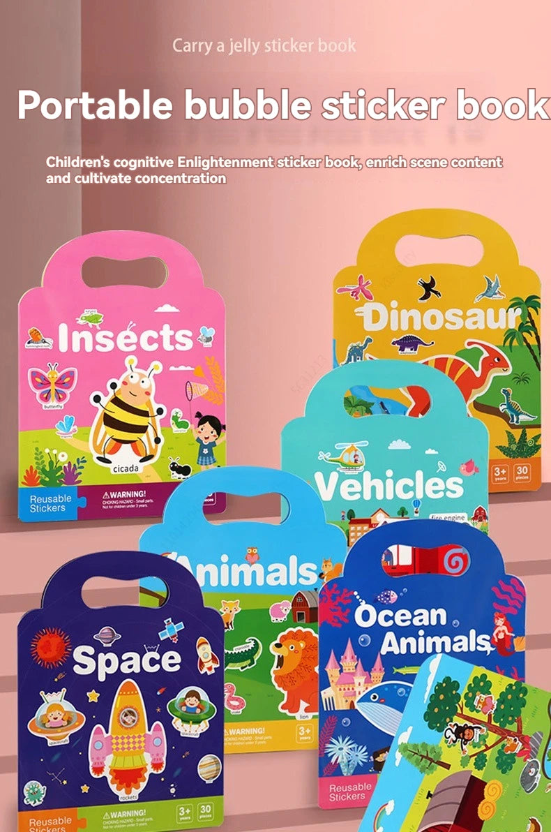 Reusable Sticker Book for Kids Vehicles Truck Stickers