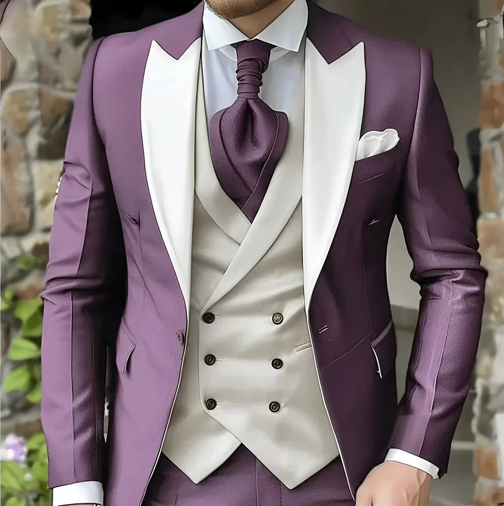men's suit with peak lapel