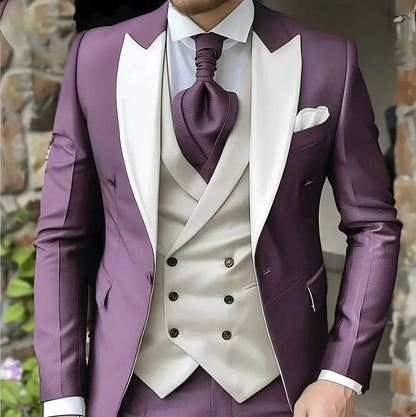 men's suit with peak lapel
