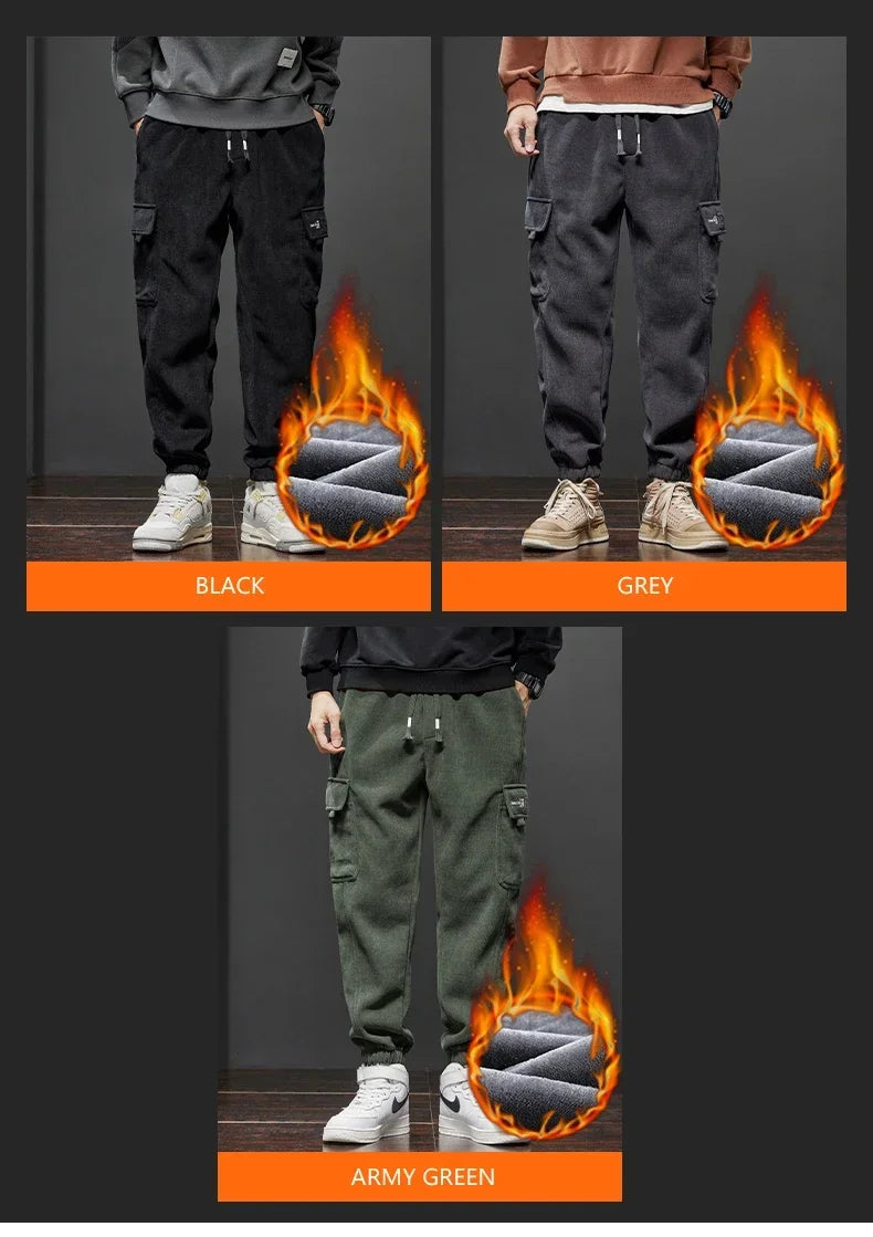 Winter Fleece Men Casual Pants