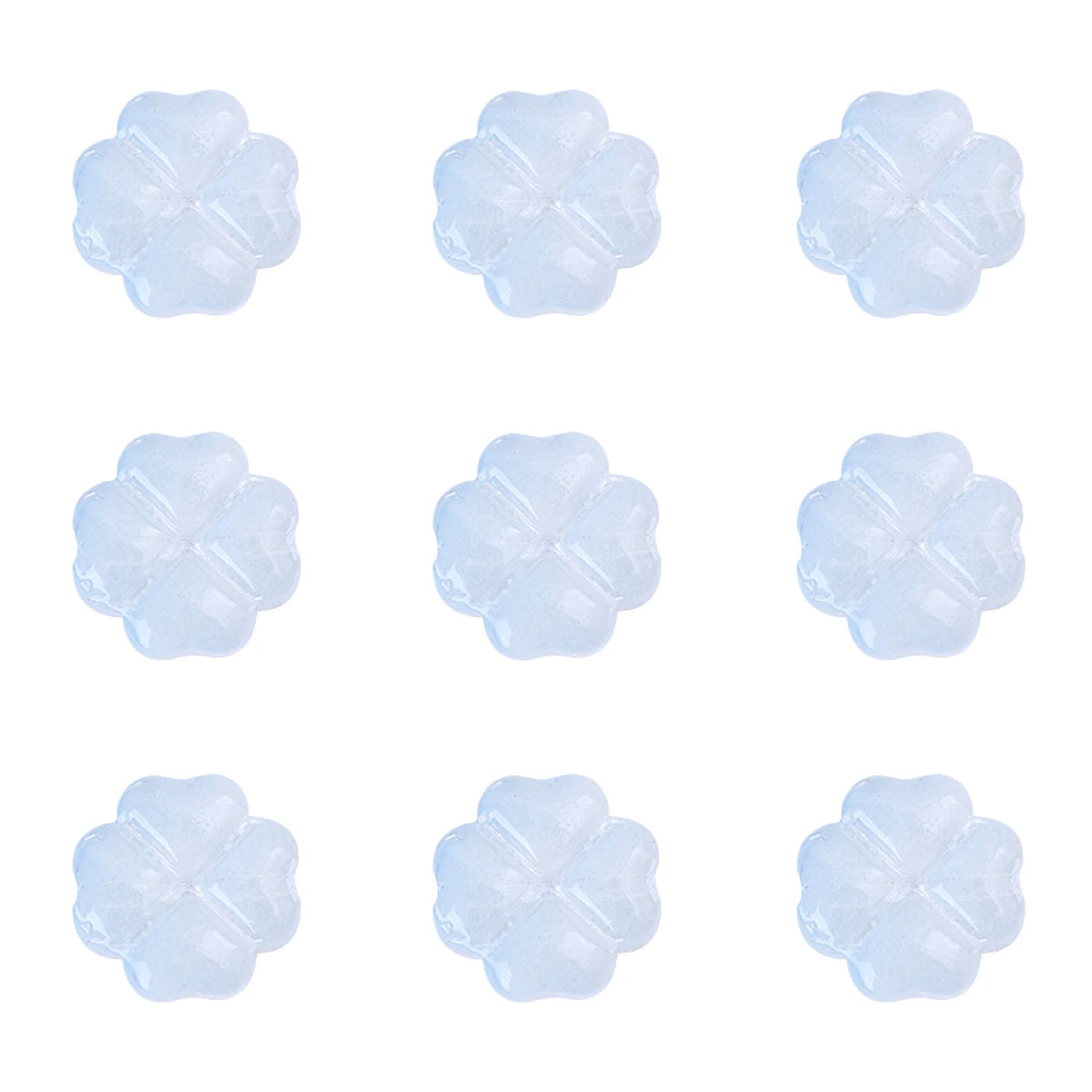 About20Pcs Glass Four Leaf Flower Beads Scattered Beads Handmade