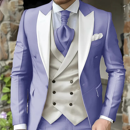 men's suit with peak lapel