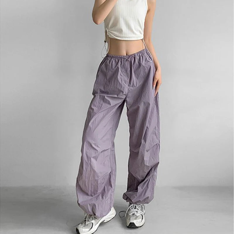 Lightweight  Wide Leg Cargo Pants
