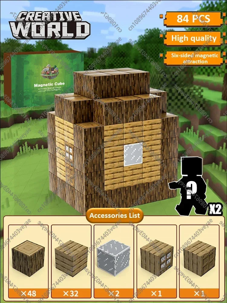 Minecraft Magnetic Building Blocks Mine World Magnet