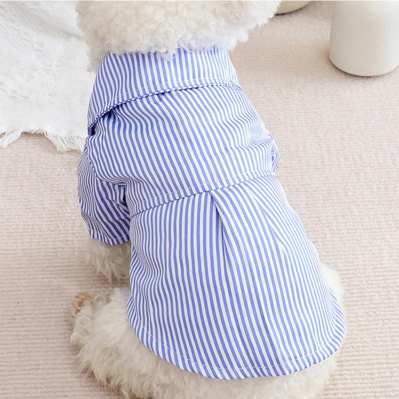 Pet Dog Clothes Bowknot Striped Shirts