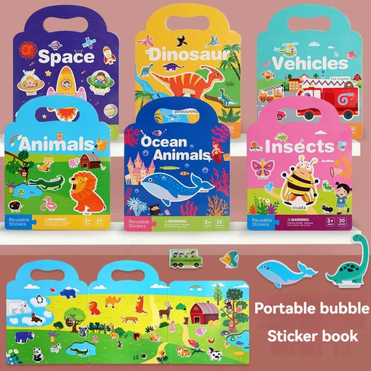 Reusable Sticker Book for Kids Vehicles Truck Stickers