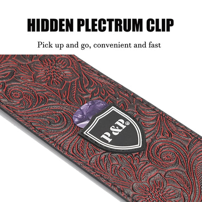 Guitar Strap Vintage 2.5 Inch Adjustable Soft Embroidered Belt Classical Bass Music Hobby Guitar Accessories