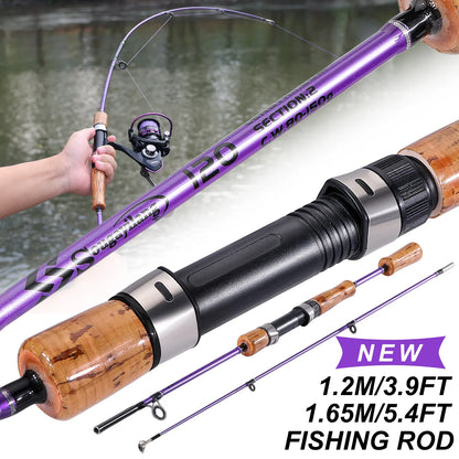 Sougayilang Lure Fishing Rod 1.2m 1.65m 2 Sections Spinning Fishing Rod 8kg Max