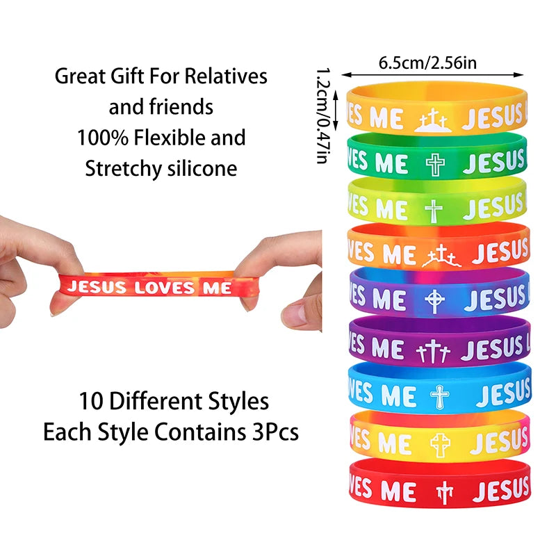 Rainbow Religious Silicone Bracelet