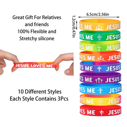 Rainbow Religious Silicone Bracelet