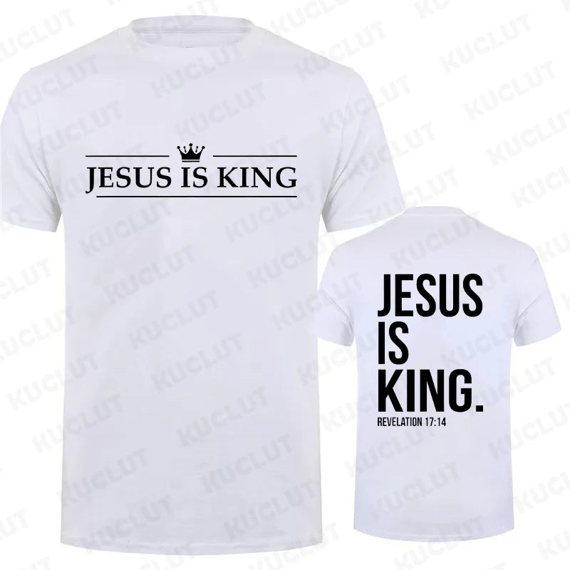 Jesus Is King Print T Shirt