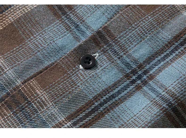 10XL Men Shirt Plaid Long Sleeve Plus Size 6XL 7XL 8XL 9XL