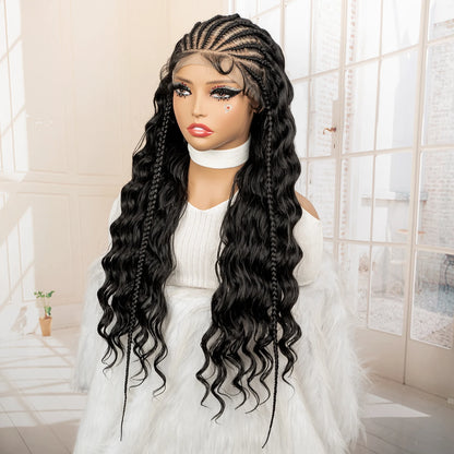 Synthetic Black Hair Wig with Braids