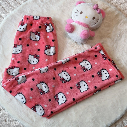 Hello Kitty Sanrio Pajamas Pants Black Pink
