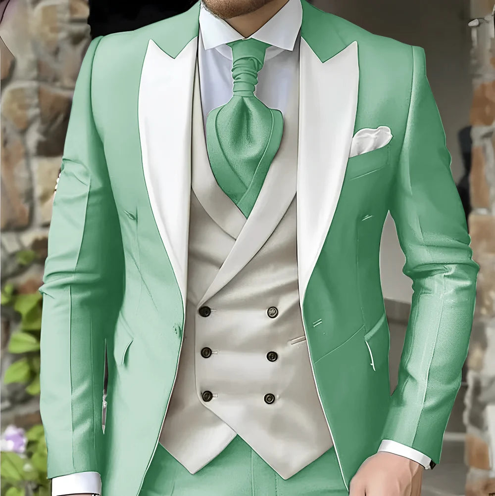 men's suit with peak lapel