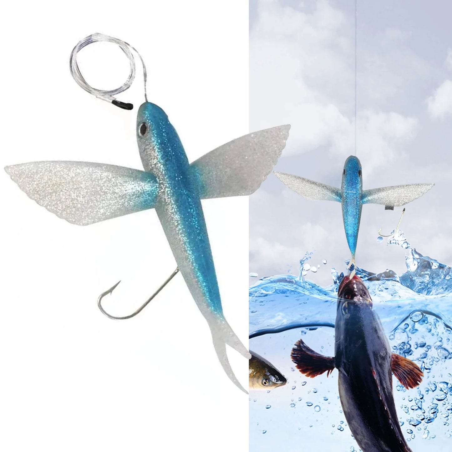 Soft Tuna Lure Flying Fish Artificial Bait