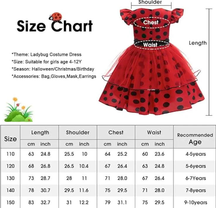 Red Ladybird Girls Costume