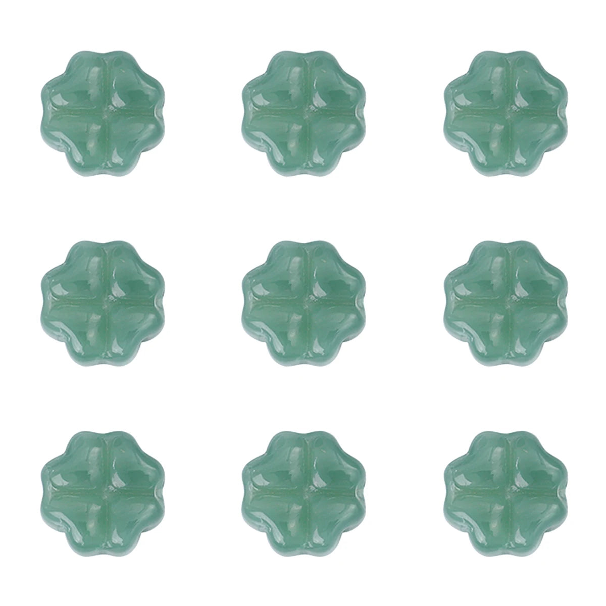 About20Pcs Glass Four Leaf Flower Beads Scattered Beads Handmade