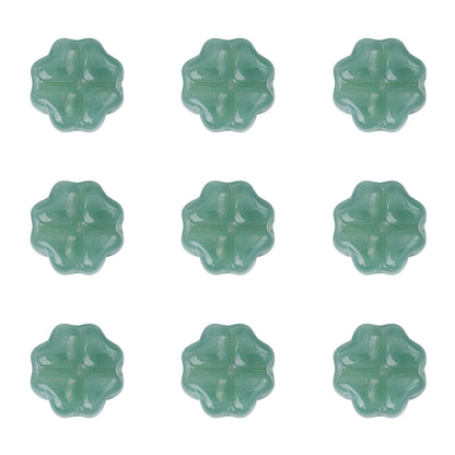 About20Pcs Glass Four Leaf Flower Beads Scattered Beads Handmade