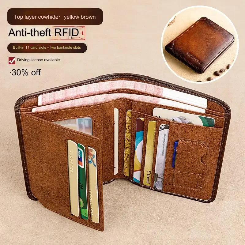 Men' Genuine Leather Trifold