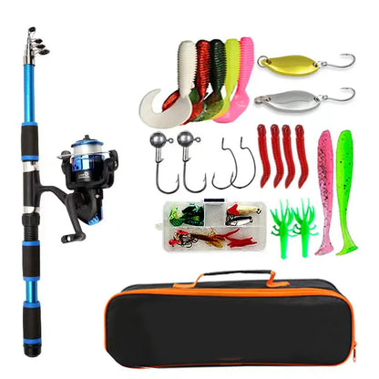 Fishing Pole Set Full Kits With Telescopic Fishing Rod