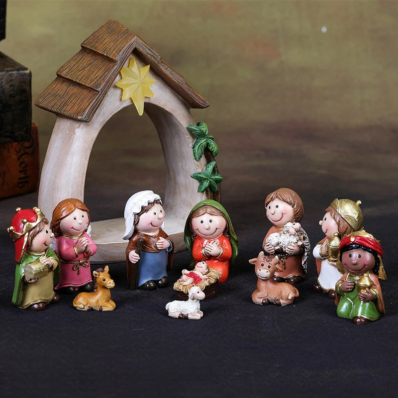 1Set Craft Decoration Baby Jesus Manger resin