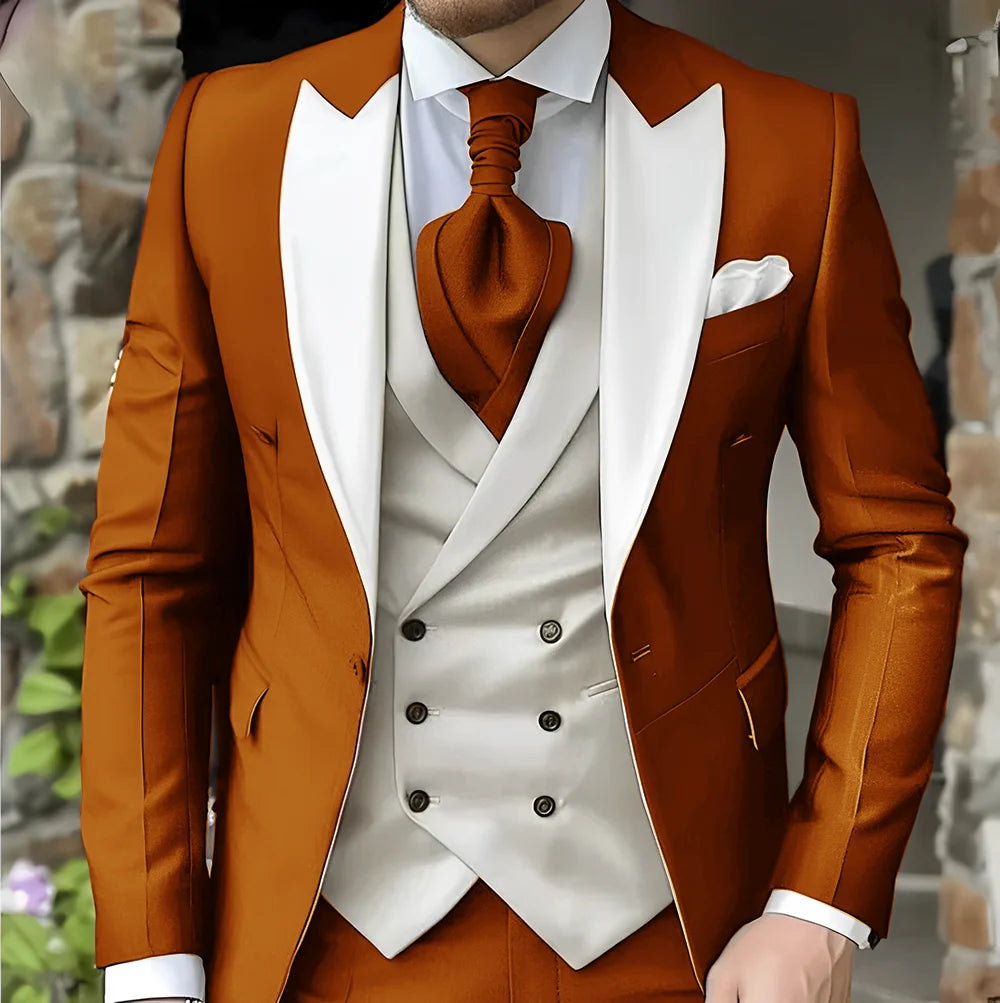 men's suit with peak lapel