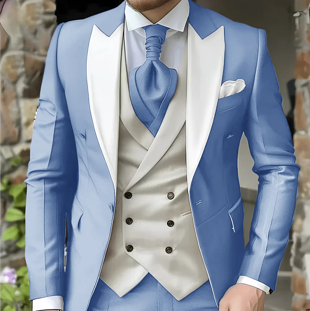 men's suit with peak lapel