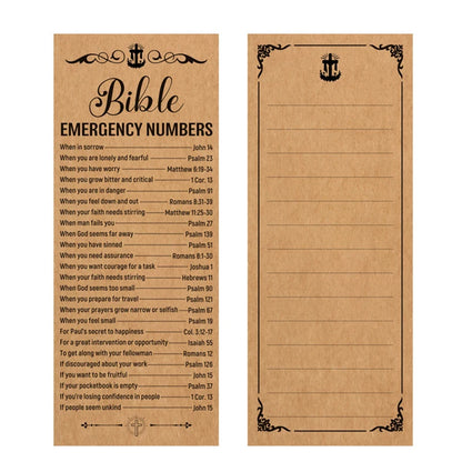 50 Pcs Bible Verse Bookmarks With Emergency Numbers – Christian Gift For Church Welcome