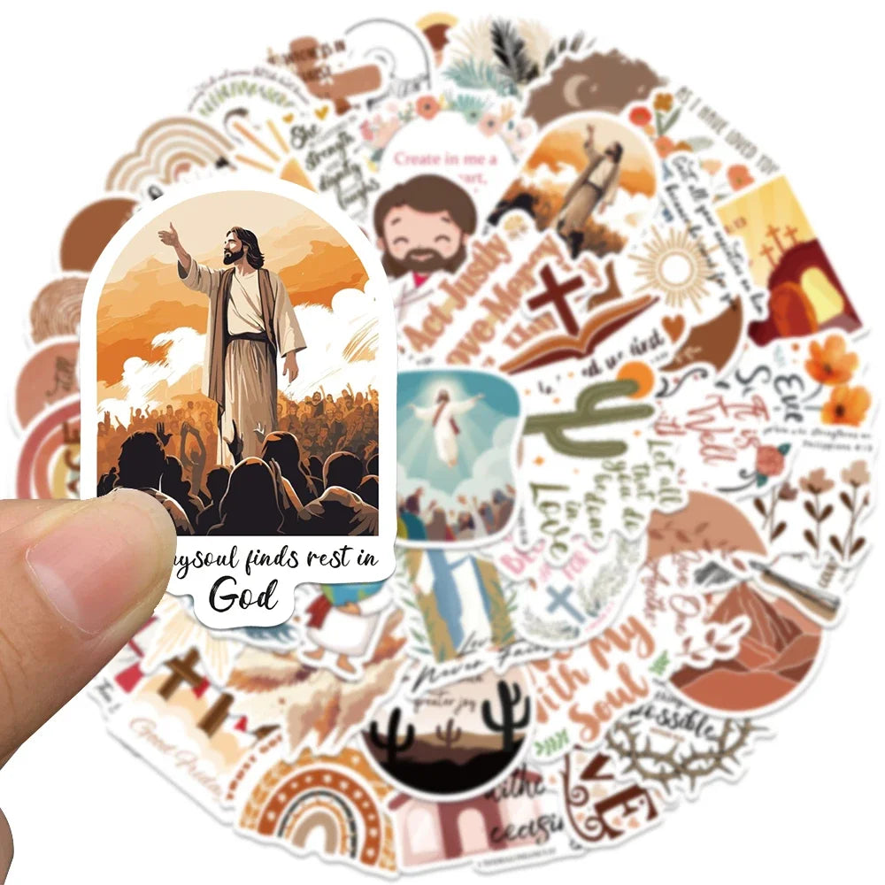 50Pcs Jesus Bible God Christian Stickers