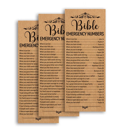 50 Pcs Bible Verse Bookmarks With Emergency Numbers – Christian Gift For Church Welcome