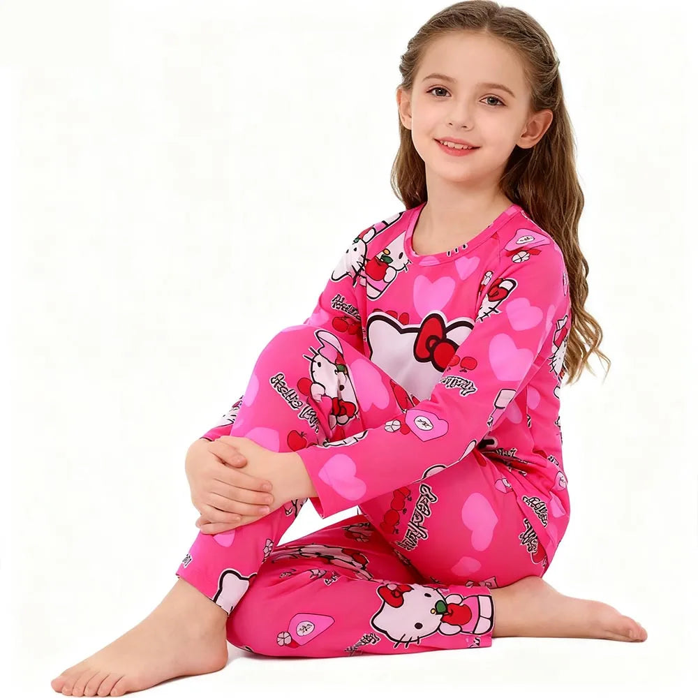 Girls Pajamas Sets Sleepwear Hello Kitty