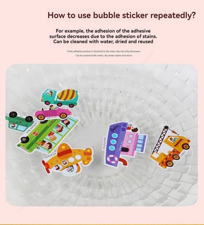Reusable Sticker Book for Kids Vehicles Truck Stickers