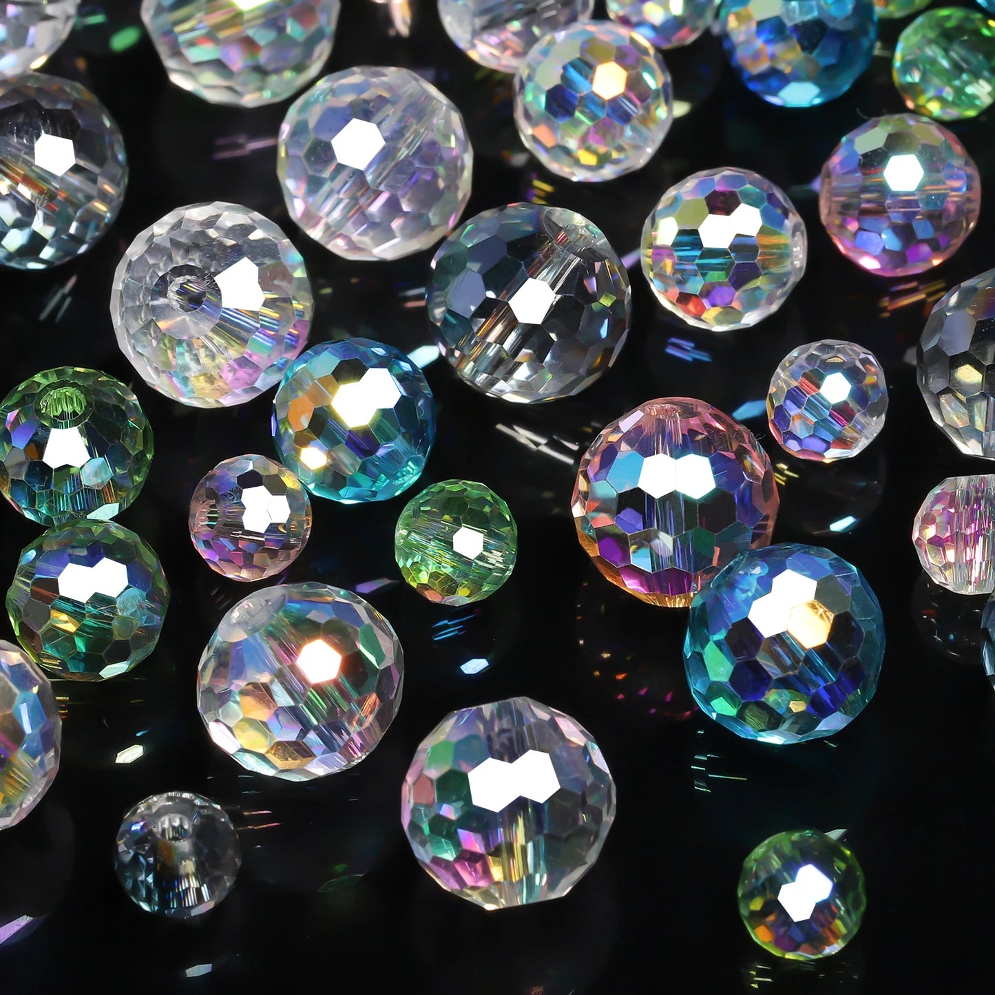 Crystal Glass Beads 6-10mm Faceted