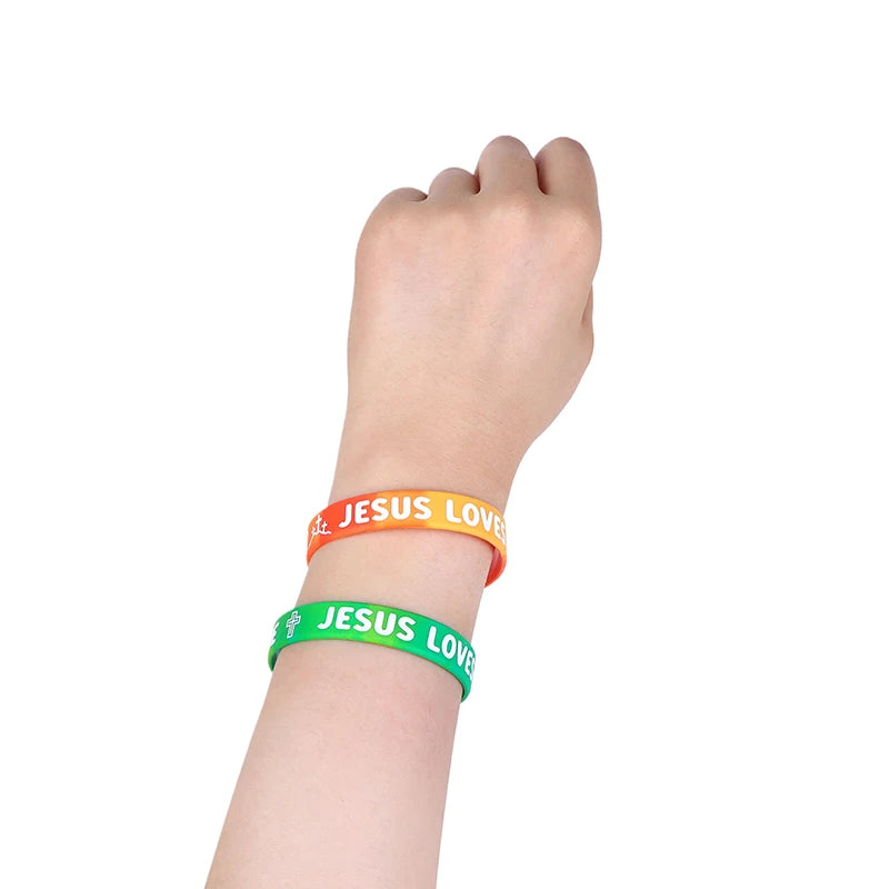 Rainbow Religious Silicone Bracelet