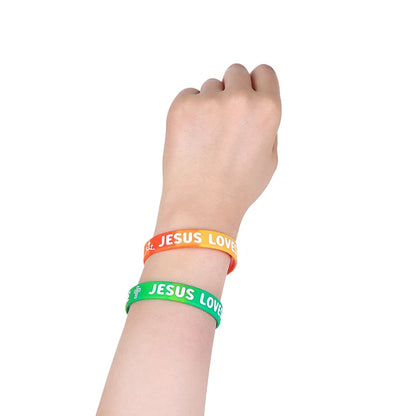 Rainbow Religious Silicone Bracelet