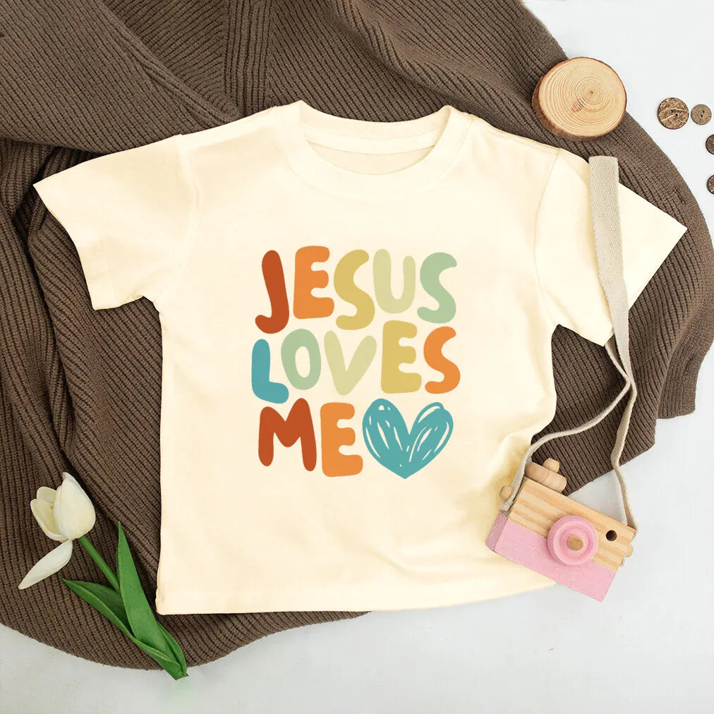 Jesus Loves Me Print Kids tshirt